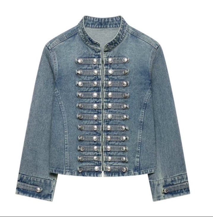 Veste Denim à Boutons
