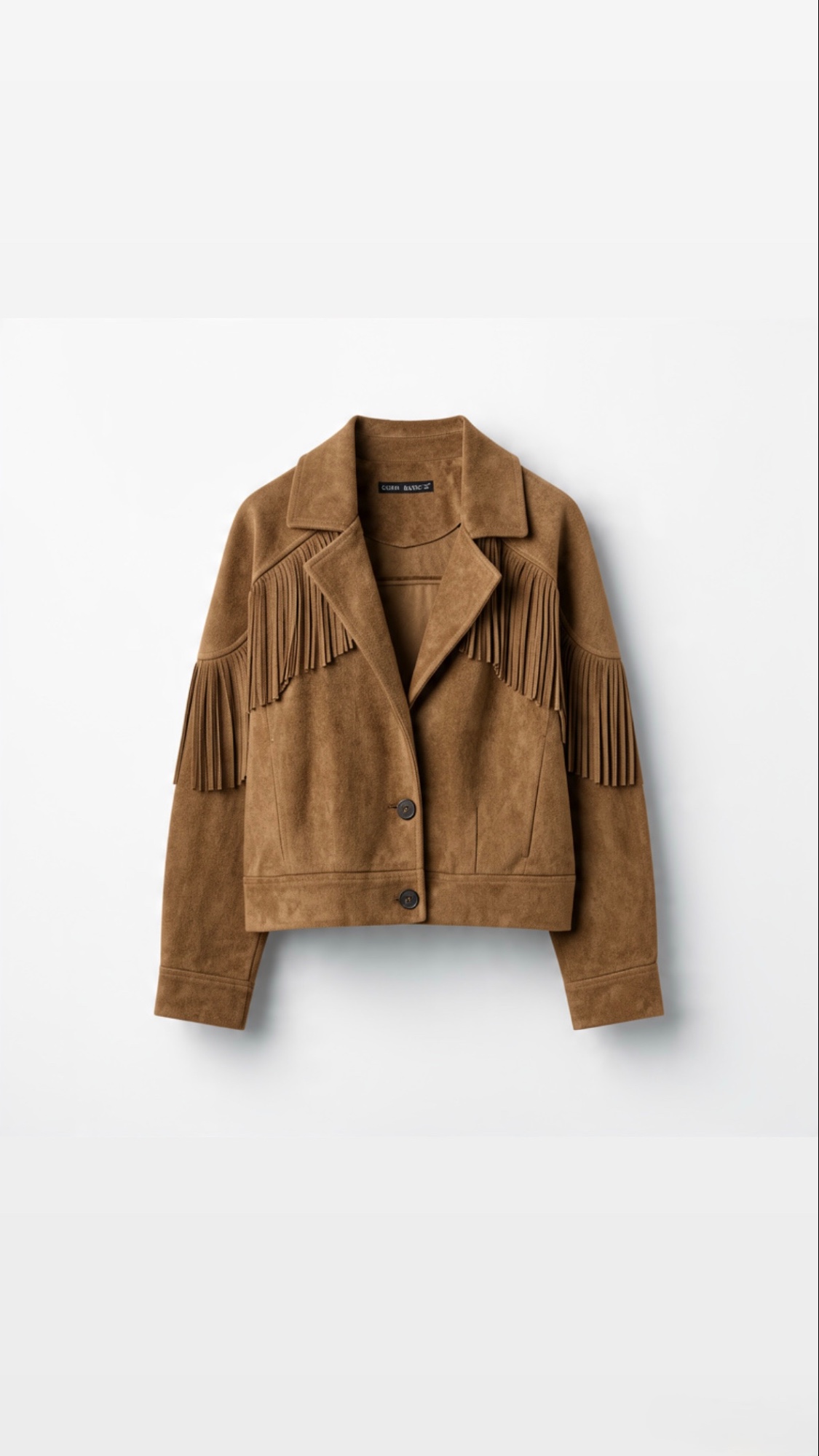 Veste Suédine Caramel à Franges